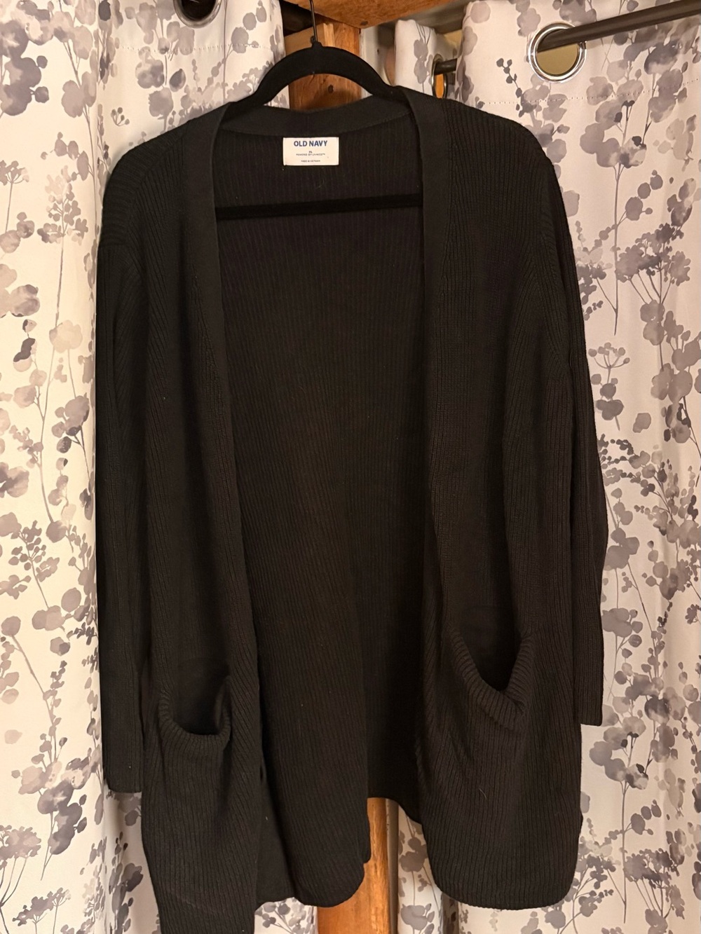 Old Navy Black Ribbed Open-Front Women's Cardigan